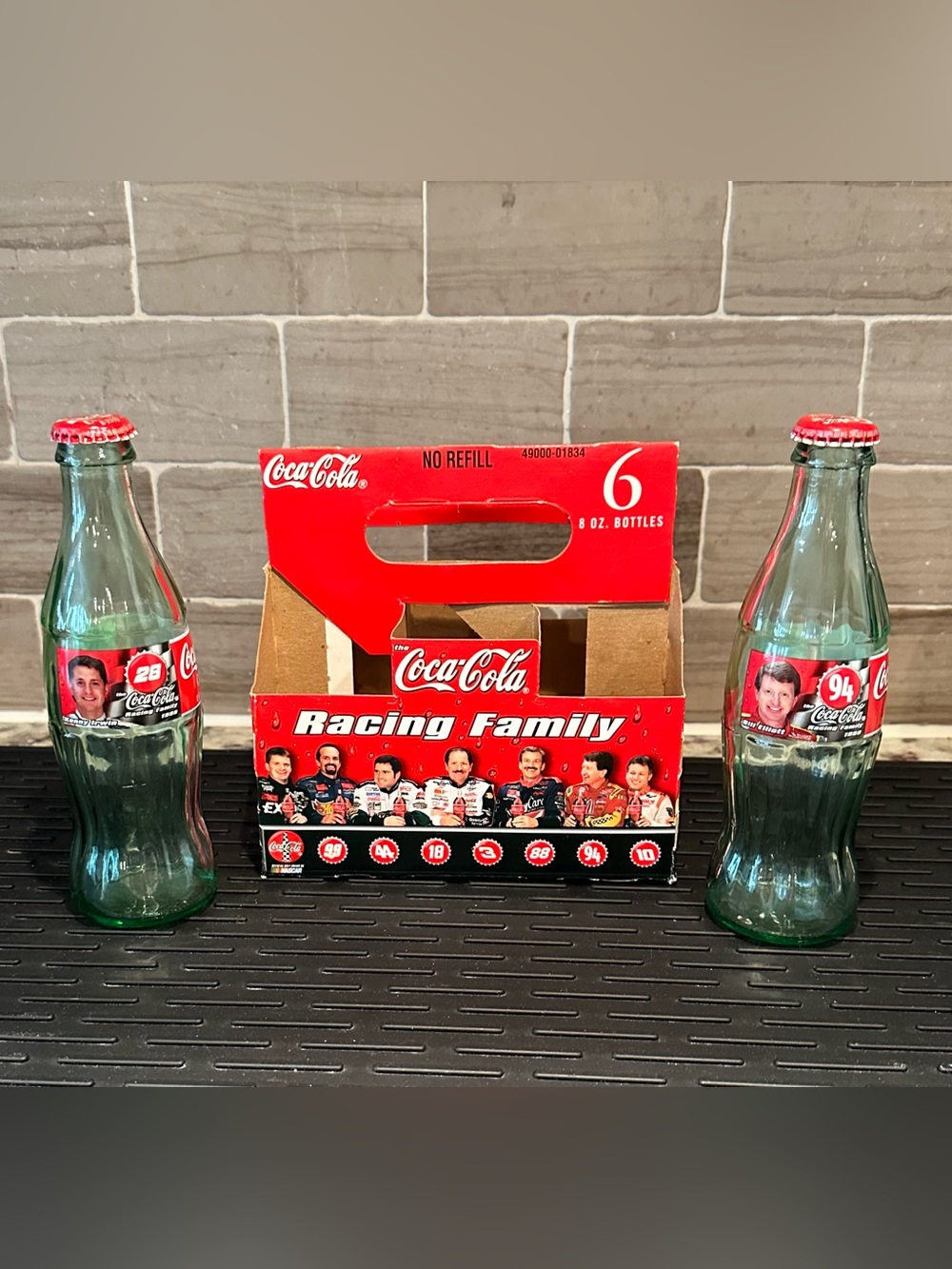 Vintage 1999Coca-Cola Racing Family 6-Pack Bottle Carrier and 2 Empty Bottles